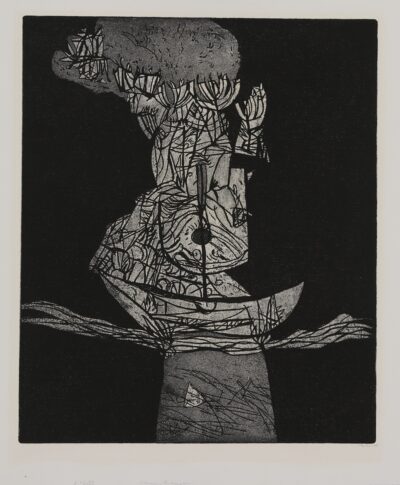 Herman Talvik. Jahtlaev, sügavtrükk,  Plm 45.5 x 37.8 cm.