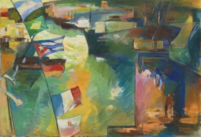 Viktor Karrus. Külalised kaugelt. 1974. Õli, lõuend. 117,3 x 170,2 cm. Alghind: 15000 €