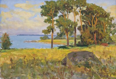 Richard Sagrits. Männid mererannas. 1958. Õli, papp. 35 x 49,7 cm. Alghind: 4800 € Haamrihind: 4800 €