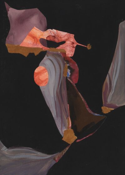 Silvia Jõgever. Abstraktsioon. 1968. Akvarell, guašš, kollaaž, paber. Vm 41,1 x 29,5 cm. Alghind: 1400 €  MÜÜDUD