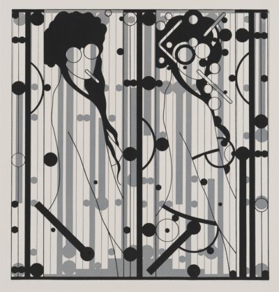 Leonhard Lapin. Naine-masin XVII.1977. Kõrgtrükk, 2-värviline, paber. Lm 45,9 x 43,8 cm. ; Km 39,9 x 38 cm. Alghind: 1200 € Haamrihind: 2200 €