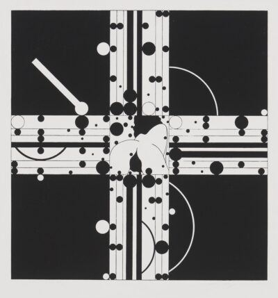 Leonhard Lapin. Rist II. 1976. Kõrgtrükk, paber. Lm 57 x 51,1 cm. ; Km 41,8 x 39,8 cm. Alghind: 1500 € Haamrihind: 2000 €