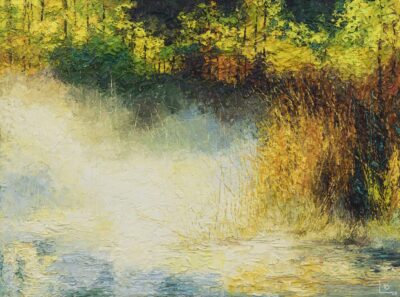 Liisi Örd. Hajumine. Vesi. 2025. Õli, lõuend. 90,5 x 120,5 cm. Alghind: 3500 € Haamrihind: 9750 €