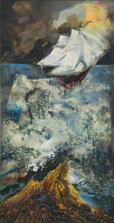 Joann Voldemar Saarniit. Mariin purjekaga.1972. Õli, masoniit. 60,9 x 32,3 cm. Alghind: 1500 € Haamrihind: 5400 €