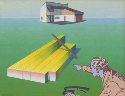 Kaljo Põllu. Palgid. 1999. Õli, papp. 63,5 x 83 cm. Alghind: 5000 € Haamrihind: 9000 €