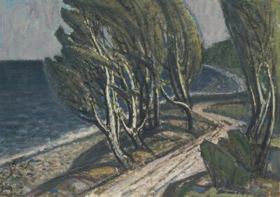 Lepo Mikko. Hiiumaa. Heltermaa rand. 1964. Õli, papp. 49,3 x 69,8 cm. Alghind: 14000 € Haamrihind: 15500 €