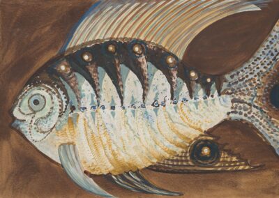 Valve Janov. Kala. 1960. aastad. Guašš, õli, papp. 40,7 x 56,8 cm. Alghind: 3200 € Haamrihind: 4400 €