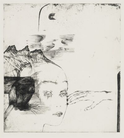 Marju Mutsu. Suvi on punane. 1971. Ofort, paber. Plm 38,5 x 34,5 cm. Alghind: 1800 € Haamrihind: 3400 €