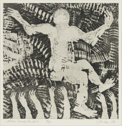 Jüri Arrak. Rõõm. 1969. Akvatinta, ofort, paber. Plm 25,8 x 25,8 cm.