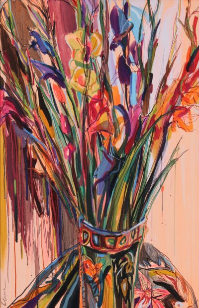 Anna Litvinova (1976) Lilled. Õli. Lõuend.122 x 80 cm