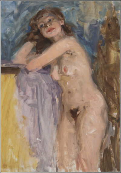 Richard Sagrits. Seisev akt. 1958. Õli. Papp 47 x 32 cm