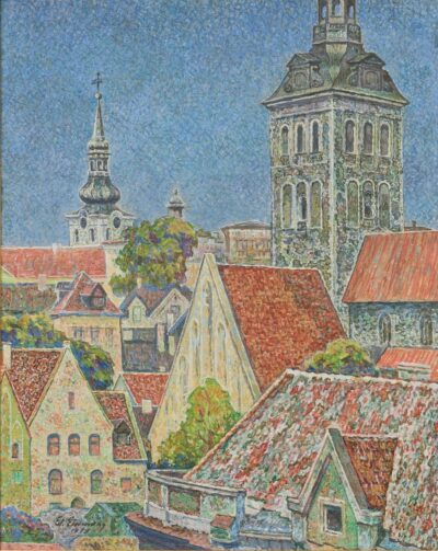 Eduard Einmann. Vana Tallinn. 1979. Õli, lõuend. 92.5×73 cm. Alghind: 6000 €