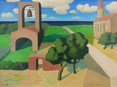 Olev Subbi. Kellatorn. 2007. Akrüül, õli, masoniit. 60 x 80 cm. Alghind: 50000 €