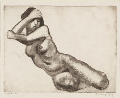 Eric Pehap. Nõjatuv akt. 1939. Graafika. Akvatinta, paber. Plm 30.6 x 39.7 cm. Alghind: 1000 €