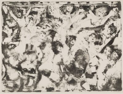 Alo Hoidre. Pidu. 1990. Lito. Paber. Lm 67,4 x 90,2 cm. Km 61,5 x 82,4 cm. Alghind: 1800 €