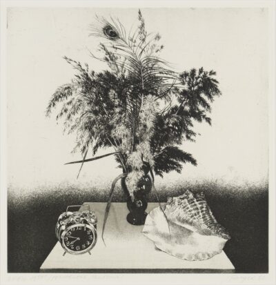 Vladimir Taiger. Kell 19:50. 1982. Pehmelakk, akvatinta, paber. Plm 32,1 x 31,6 cm. Alghind: 1500 €