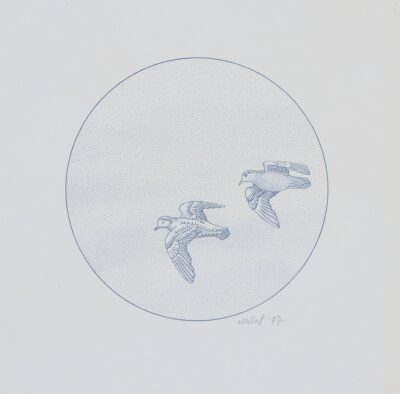 Mare Vint. Linnud. Graafika. Diam: 15.5 ; Lm 41 x 28 cm.