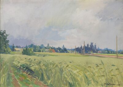 Richard Uutmaa. Rukkipõld. 1955. Õli, vineer. 50,5 x 70,3 cm. Alghind: 8000 €