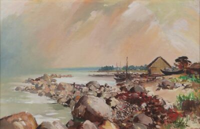Richard Uutmaa. Altja rand. 1972. Õli, lõuend. 65 x 100 cm. Alghind: 25000 € (NB! Lisatud video)