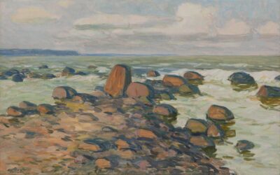 Märt Bormeister. Kivine rand. 1975. Õli, papp. 49 x 78,8 cm. Alghind: 1000 €