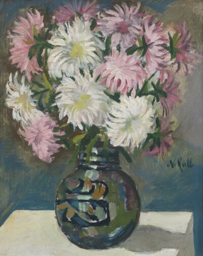 Nikolai Kull. Astrid art déco stiilis vaasis. 1920. aastate lõpp – 1930. aastate algus. Õli, papp. 48,2 x 38,7 cm. Alghind: 3500 €