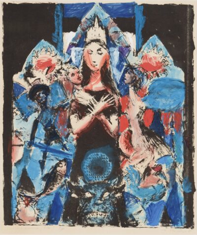 Alo Hoidre. Tallinna Madonna. 1988. Lito, tempera. Nr. 9/20. Km 47,8 x 41,2 cm. ; Lm 55.5 x 47.9 cm. ; Km 48 x 41 cm. Alghind: 1500 €