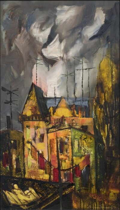 Joann Voldemar Saarniit. Vaade ateljeest. 1969. Õli. Masoniit. 55.5 x 32.2 cm. Alghind: 2400 €