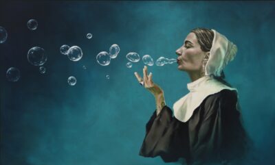 Henrik Hürden. Pühapaik nurjatutele / Sacred place for the wicked. 2026. Akrüül linasel lõuendil. 100 x 160 cm. Alghind: 2400 €