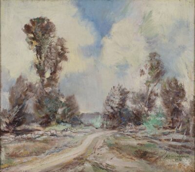 Johannes Võerahansu. Maastik. 1938. Õli, lõuend. 53,5 x 60 cm. Alghind: 15000 €