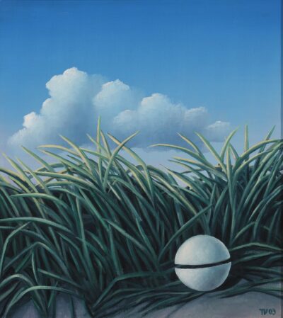 Toomas Vint. Poolitatud kera. 2003. Õli, lõuend. 50,2 x 45 cm. Alghind: 6800 €