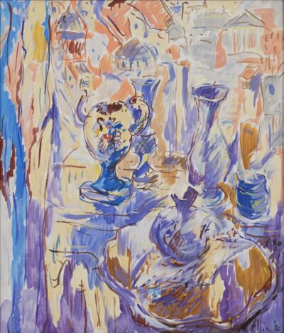 Paul Allik. Vaasid. 1986. Õli, lõuend. 70 x 60 cm. Alghind: 2900 €