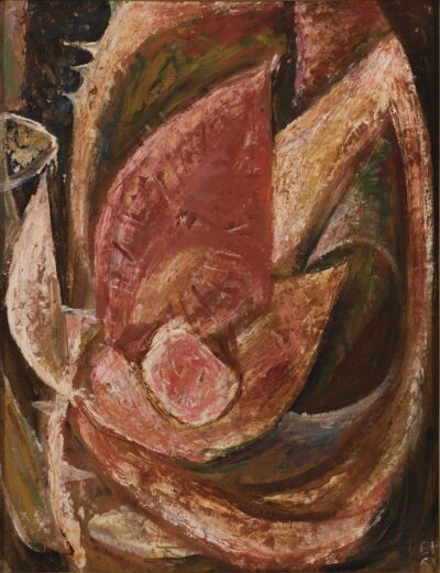 Enn Põldroos. Punased lehed. 1964. Õli, tempera, papp. 54 x 46,5 cm. Alghind: 3800 €