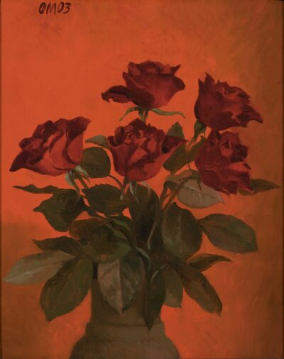 Olav Maran. Punased roosid. 2003. Õli. 48.5 x 38.5 cm. Alghind: 2000 €