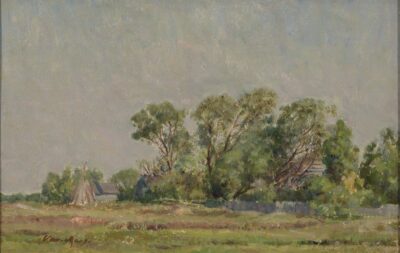 Johannes Võerahansu. Raeküla motiiv. 1953–54. Õli, vineer. 33,7 x 52 cm. Alghind: 5000 €