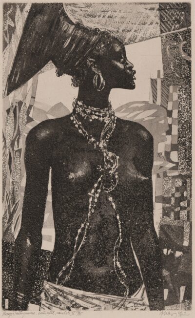 Evald Okas. Neegertantsijanna. 1962. Kuivnõel, akvatinta. Plm 49,3 x 31,5 cm. Alghind: 2500 €