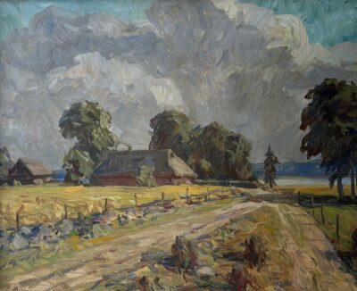 Märt Bormeister. Vana talu Põhja-Eesti rannakult II. 1970. Õli. Masoniit. 54 x 69,5 cm.