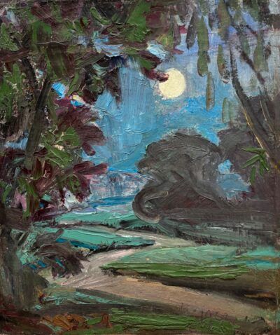 Lembit Saarts. Kuuvalgel, 1962, Õli, lõuend 31 x 26  cm.