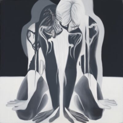 Marion Saarik. Hämariku valitsejanna. (“Mistress of Twilight”). 2024. Õli, lõuend. 100 x 100 cm. Alghind: 2500 €