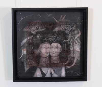Jüri Mildeberg. Kaitsev kilp IV. 2026. Autoritehnika. 39 x 39 x 5 cm.