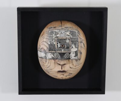 Jüri Mildeberg. Animism I. 2026. Autoritehnika. 39 x 39 x 9 cm.