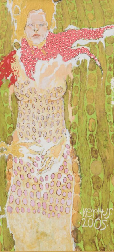 Kerttu Lätt. Elupuu. 2005. Akrüül, lõuend. 140 x 65 cm. Alghind: 3000 €