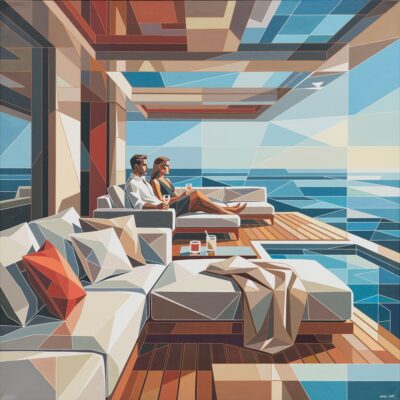 Olga Raag. Valgus, mille nad valivad. 2025. Akrüül. Lõuend. 100 x 100 cm. Alghind: 2300 €