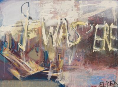 Jaan Elken. “I WAS ’ERE”. 1997. Akrüül, lõuend. 97 x 130 cm. Alghind: 9250 €