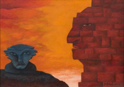 Jüri Arrak. Erinevad kujud. 2000. Õli, lõuend. 50,5 x 70,5 cm. Alghind: 9000 €