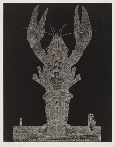 Vello Vinn. Vähk. 1968. Ofort-kõrgtrükk, paber. Lm 71,5 x 57,9 cm. ; Plm 64,3 x 49,8 cm. Alghind: 1300 €