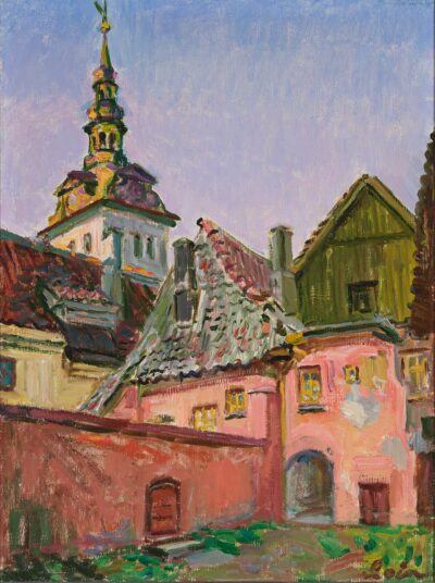 Valerian Loik. Õu Rüütli tänaval. 1983–86. aastad. Õli, lõuend. 60,5 x 45,5 cm. Alghind: 2000 €