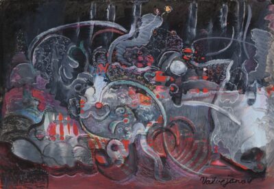 Valve Janov. Punane ja must. 1960. Õli, papp. 33,2 x 48 cm. Alghind: 4200 €